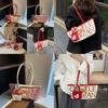Canvas Bag For Women Large Capacity With Contrast Stitching And Zipper Closure For Daily Use