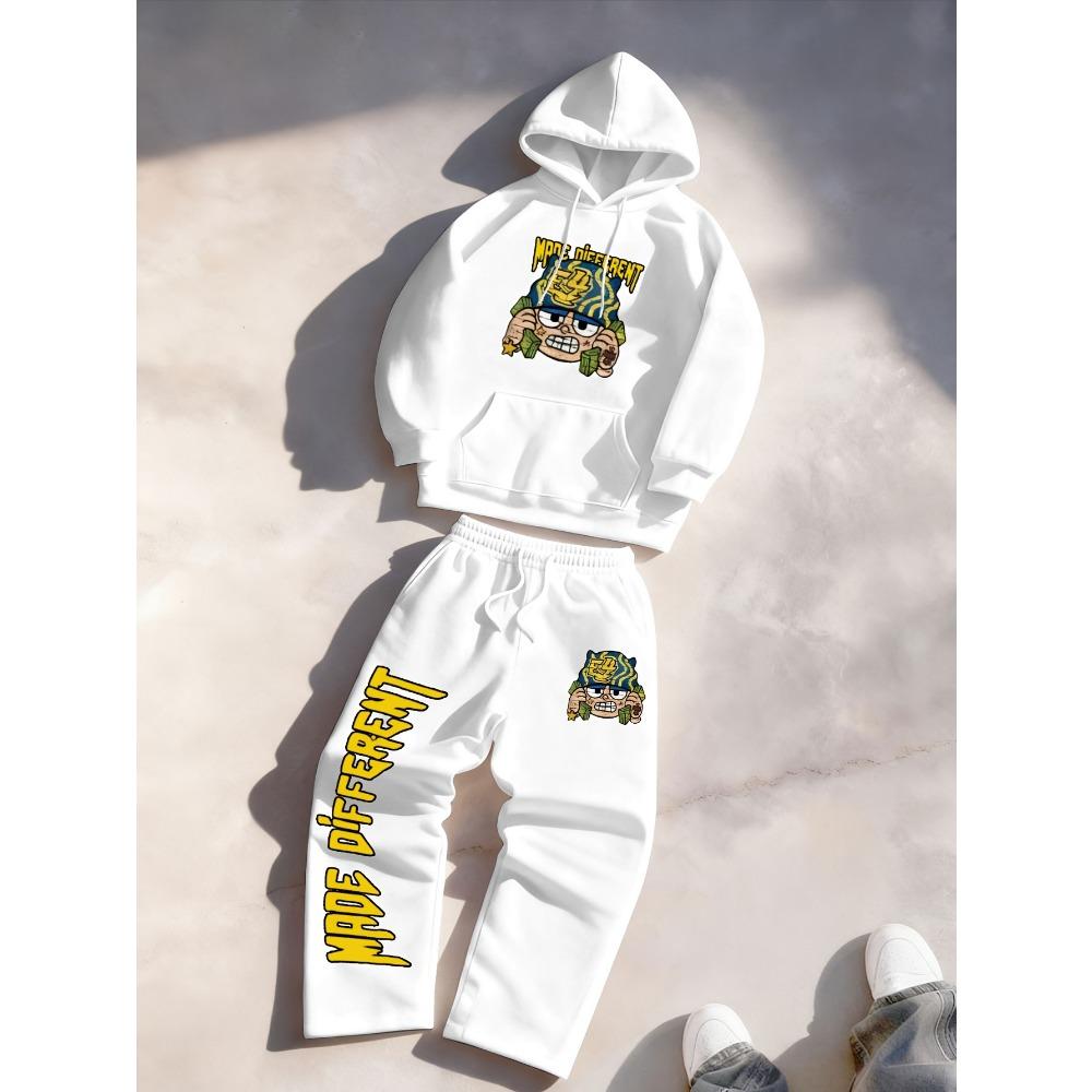 Autumn and Winter Casual Sports Two Piece Set, Hooded Top Paired with Wide Leg Pants, Comfortable and Breathable Suitable for Daily Travel