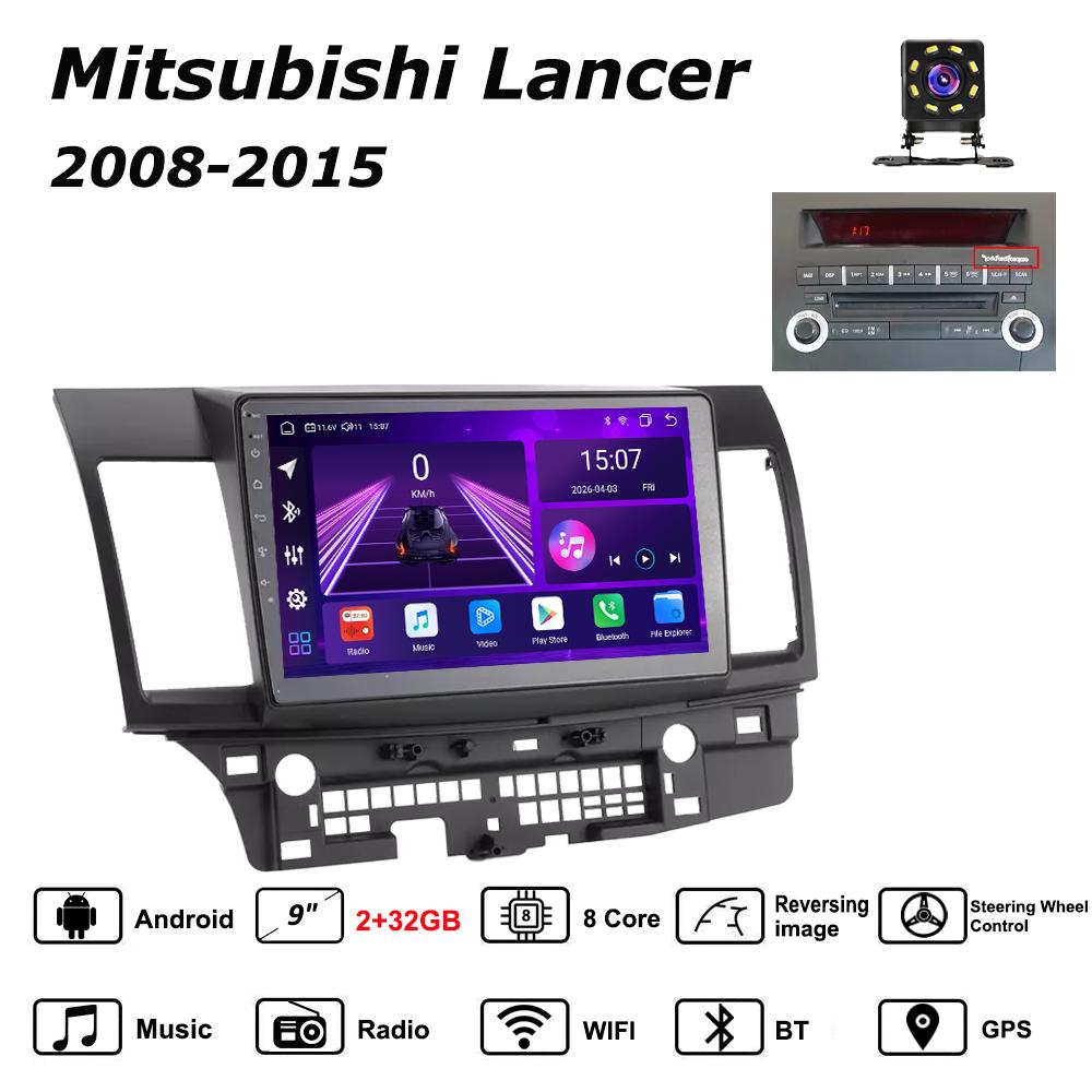 Android Car-Play Car Radio For Mitsubishi Lancer 2008-2015 Multimedia Player Head Unit Stereo GPS Navigation BT WIFI,8 CORE ,2+32GB
