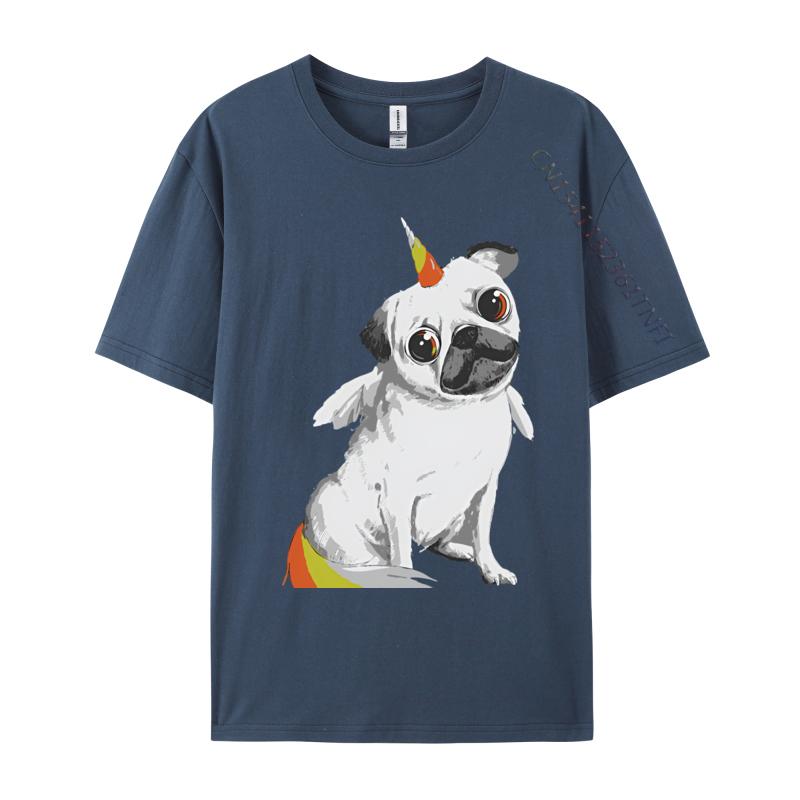 Pug Unicorn Vintage Tshirt Graphic Print Tops Men Hip Hop Tee Clothes T Shirt Graphic T Shirts Men Oversized