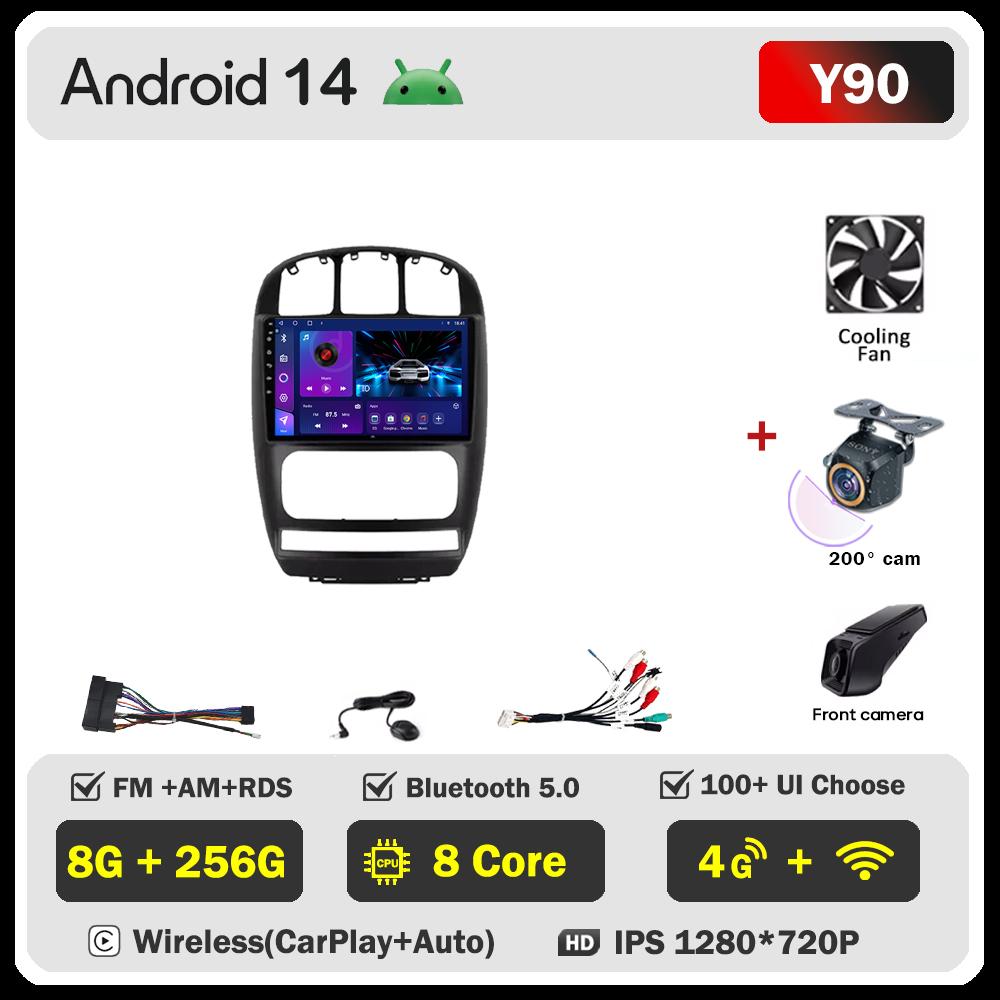 For Dodge Caravan 4 For Chrysler Voyager RG RS Town & Country RS 2000 Android 14 Car Radio Touch Screen Automotive Multimedia