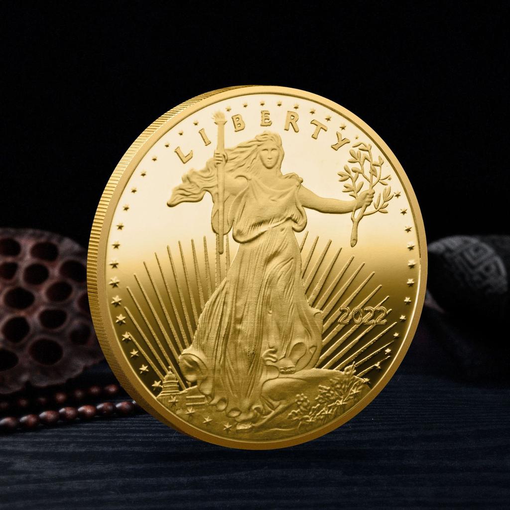 Statue of Liberty - Commemorative Coin Collection Metal 3D Relief Commemorative Medal Badge