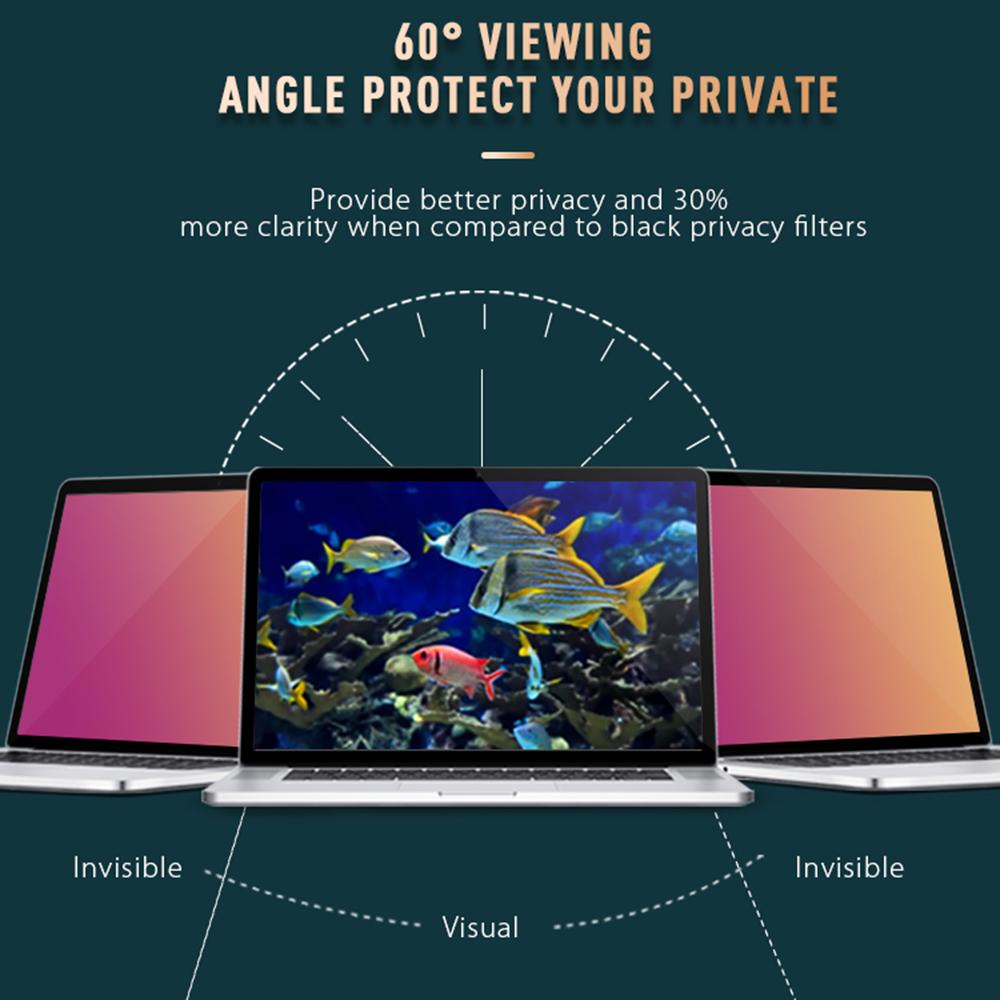 Golden Privacy Screen Filter Reversible High-transmittance 30 Degrees Invisible Anti-UV Anti-glare Film