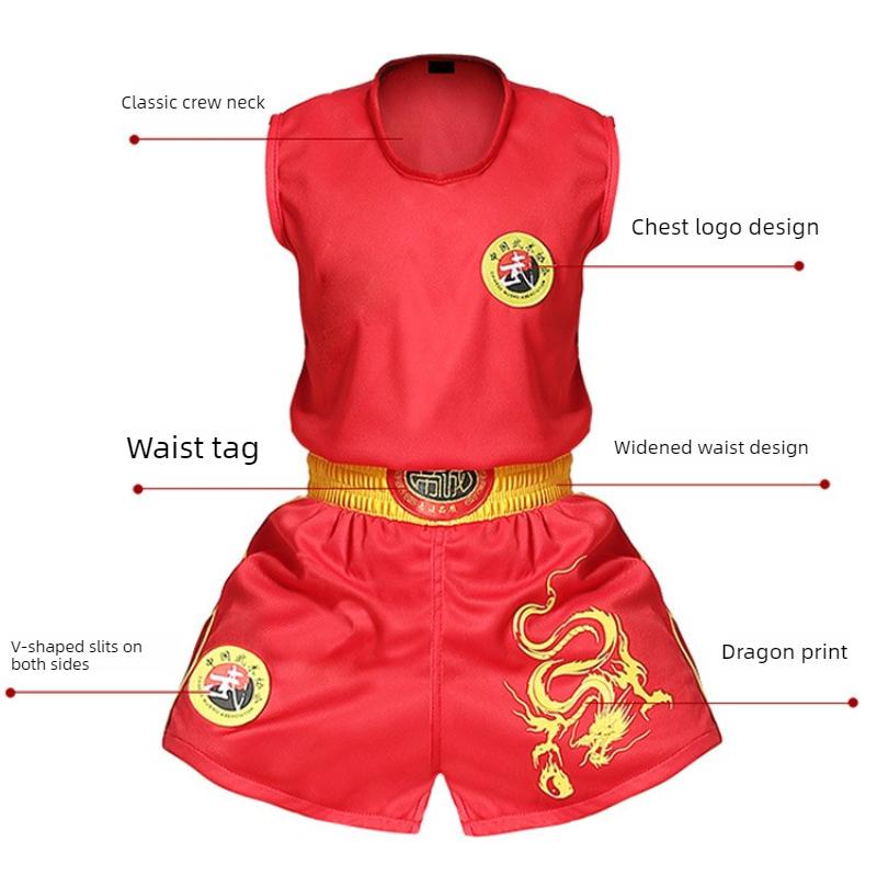 New Summer Sanda Training Clothing for Children Boxing Combat Vest Clothing Martial Arts Clothing Ice Silk Breathable Sweatshirt