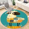 1PC Floral Patchwork Sheep Office Round Area Rug,  Mat Suitable ForOffice, Under Office Chairs Bedroom Living Room Home Decor, Room Deco