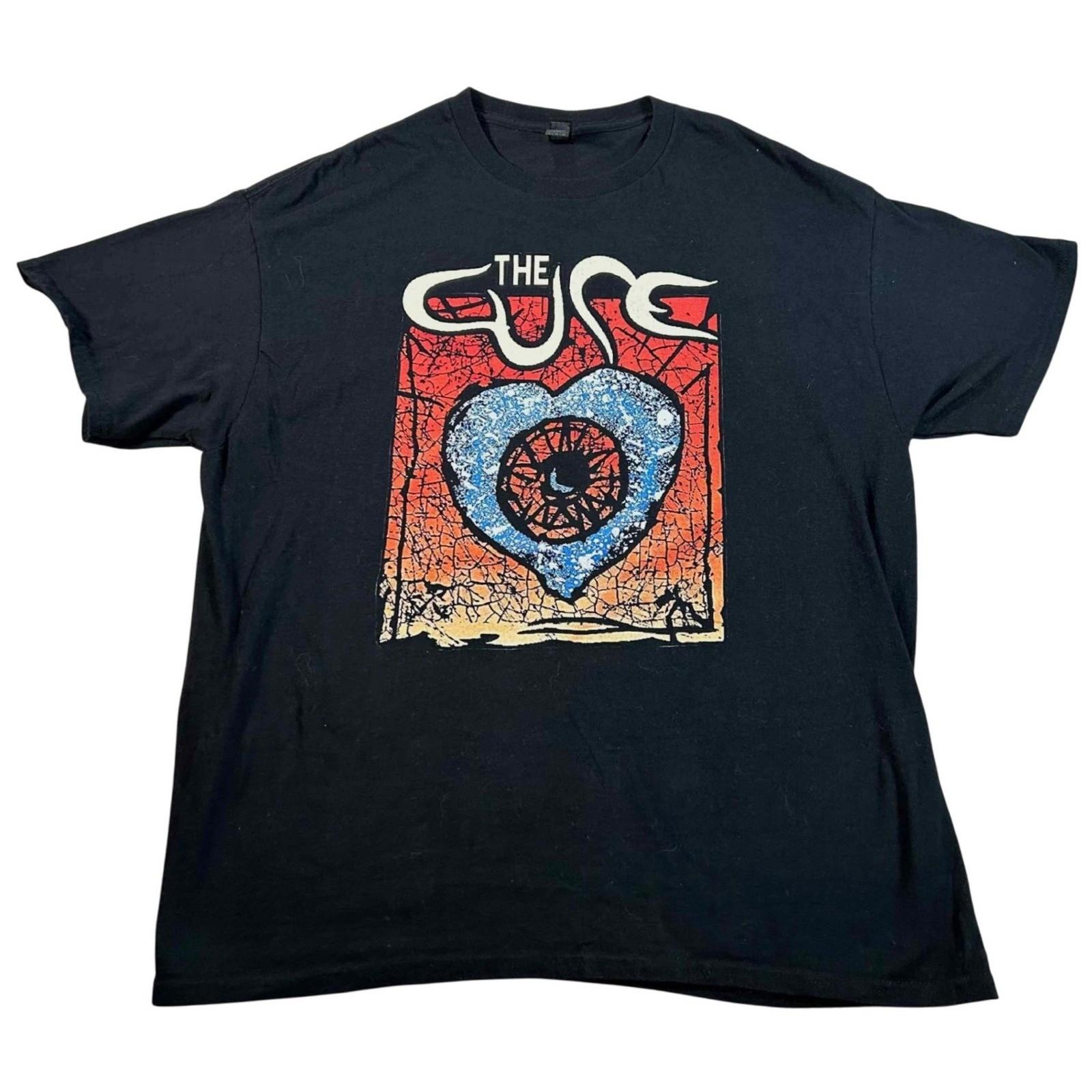 The Cure Wish Tour Heart Graphic T Shirt Black Gildan Repro XL Unisex T-Shirt XXXXL