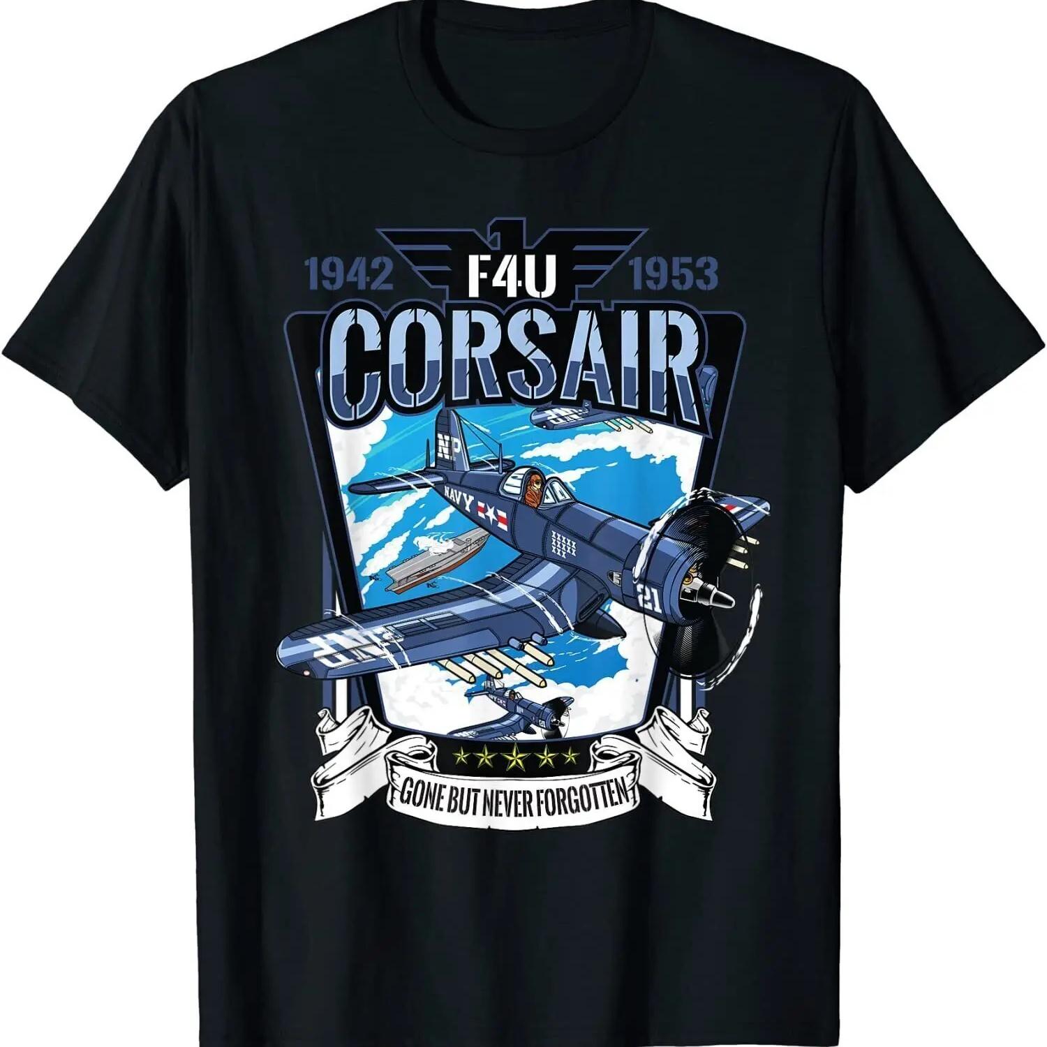 

American F4U Corsair WW2 Aircraft Carrier Fighter T-Shirt Size S-5XL XXXXXL чёрный