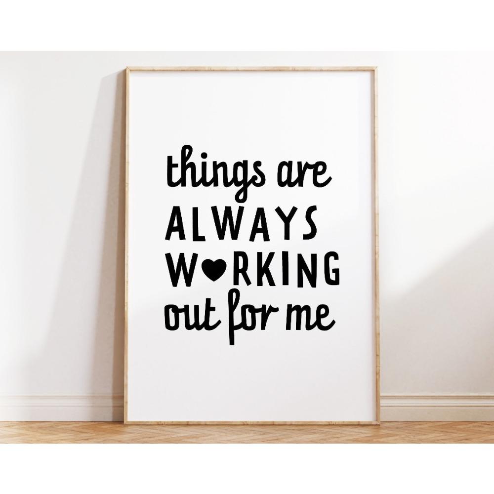 Trendy Minimalist Daily Affirmation Poster Printable Inspirational Wall Art Office Decor Self Love Catchphrases Canvas Painting