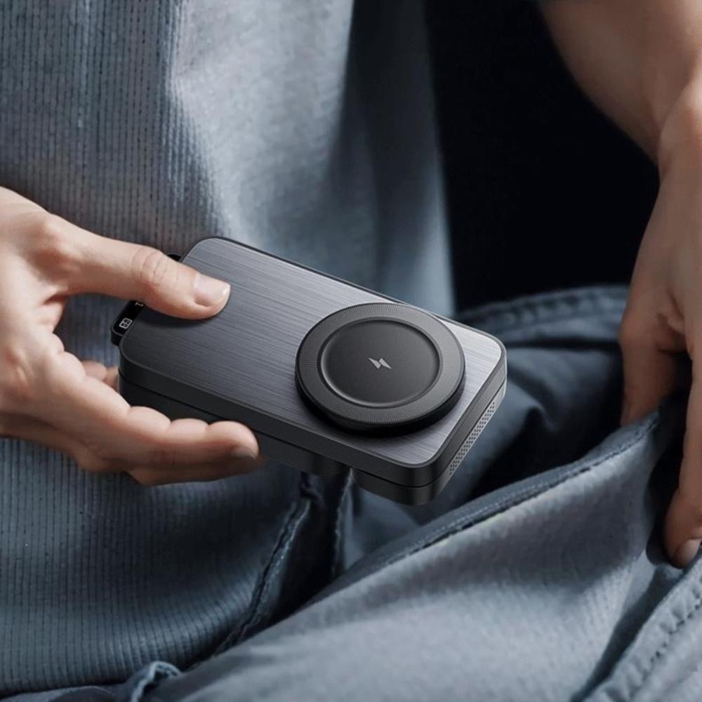 HT-545 Foldable Magnetic Wireless Charger with Night Light 3 In 1 15W Fast Charging Station for Phone/Earbuds/Watch