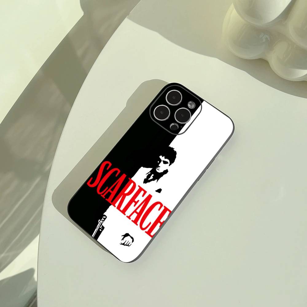 S-Scarface-Fashion Hot Phone Case For iPhone 17,16,15,14,13,12,11 Pro Max,16Plus,XS Soft Black Cover