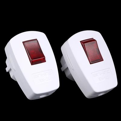 1Pc Germany Type F Rewireable Power Plug W/ Led Indicator Switch Detachable Plug