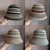 Women Wide Brim Woven Fisherman Hat With Polyester Material For Gift Summer