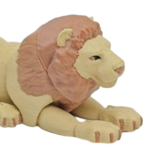 Yousheng 1/2Pcs 3D Printed Lion Figurine Movable Joints Male Female Lion Figure Articulated Animal Model Fidget Toy Home Office Bookshelf Decoration