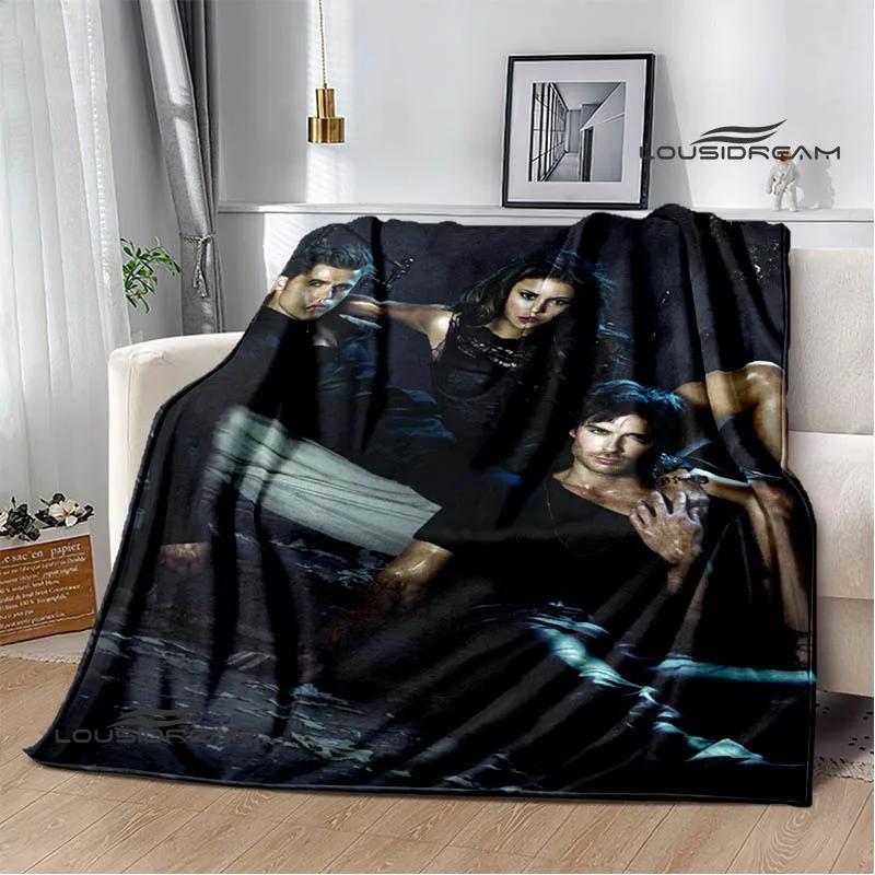 The Vampire Diaries Damon salvatore pătură imprimată Paturi calde din flanelă Pătură moale și confortabilă lenjerie de pat Cadou de ziua de naștere