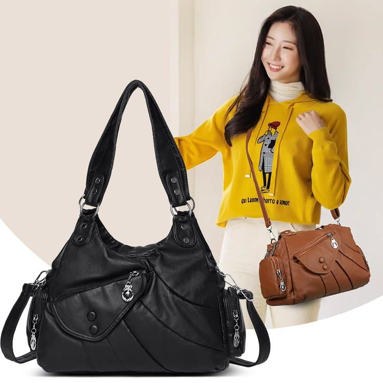 Folded tote bag women's large capacity shoulder messenger bag