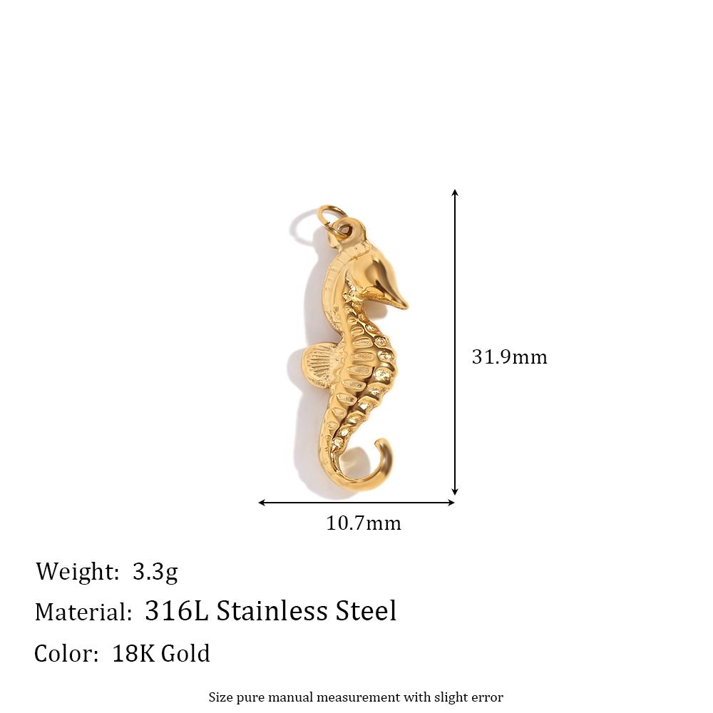 MamacitaSlay Stylish Lovely Cupid Seahorse Lion Starfish Stainless steel charm Gold Plated Jewelry Charms for necklace bracelets