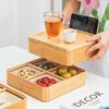 Japanische Bambus- & Holz-Snackbox - 4-Fächer-Teller für Gebäck, Nüsse, Samen & Trockenfrüchte