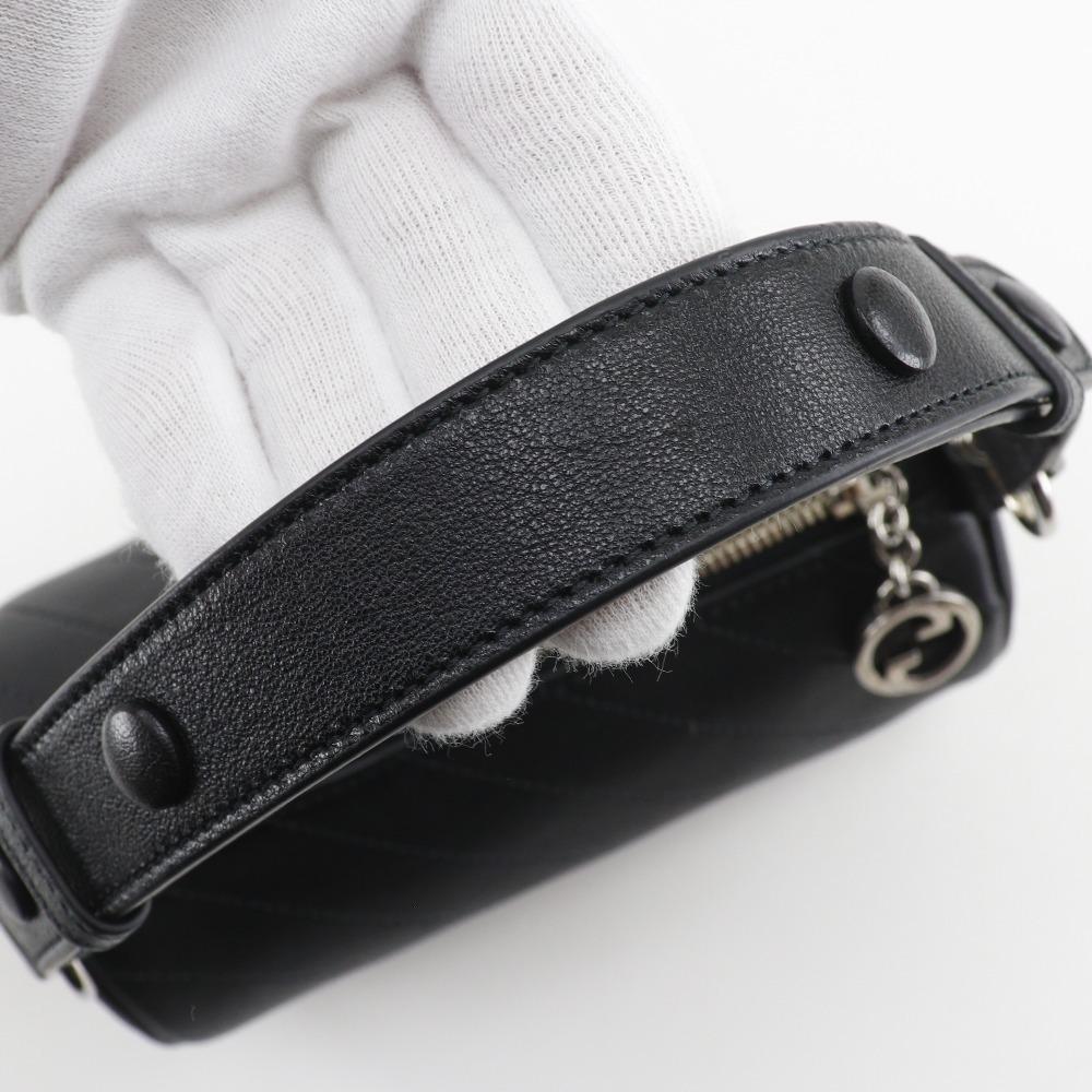 GUCCI Blondie Mini Shoulder Shoulder Bag 760170 black leather Women Used