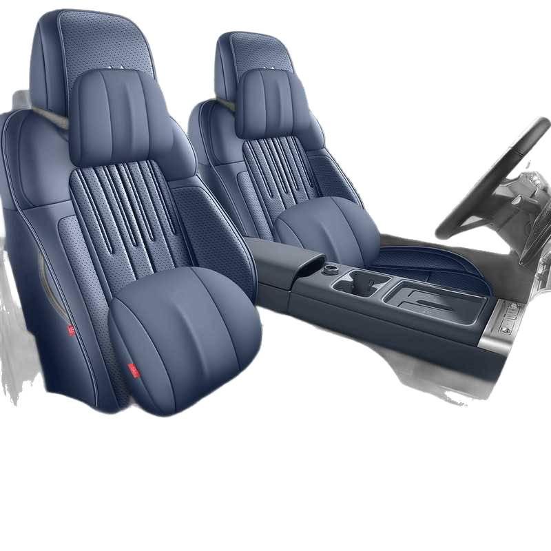 Titanium 7 Perforated Leather Car Seat Covers 2025 - Max Version for 200KM Two-Wheel Drive, Breathable & Full Coverage