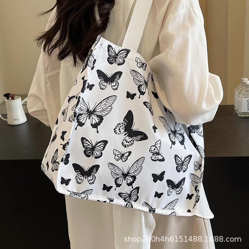 Large Capacity Versatile Bag for Women Canvas Bag for Women Ins Fresh and Fashionable Versatile One-shoulder Tote Bag