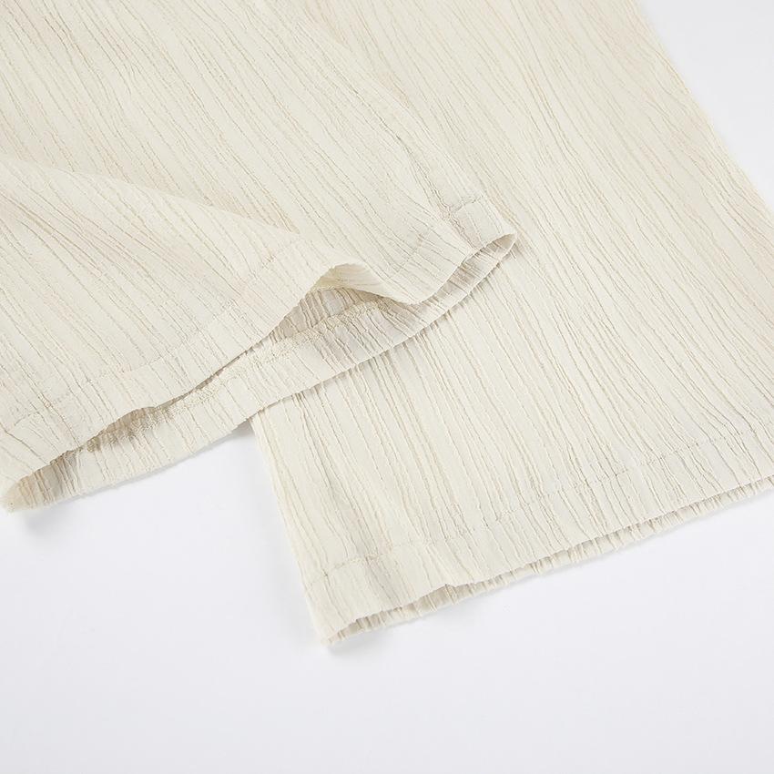 Tie-Neck Top And Long Pants Two-Piece Set, Summer Fashion Loose Casual Women Outfit