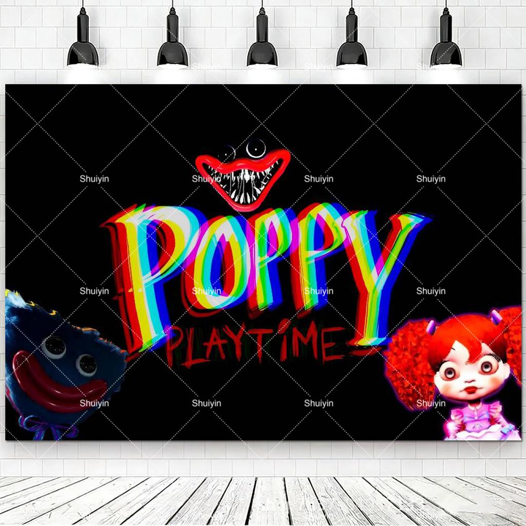 Hot Game-P&Poppy-Playtimes Backdrop Kids Birthday Decorations Party Supplies Baby Shower Banner Horror Festival Decor Props Gift