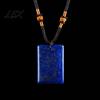 Fake Gemstone Jewelry Natural Crystal Pendant Necklace, Healing Energy Stone Necklace with Adjustable Braided Lanyard Rope, Polished for Men