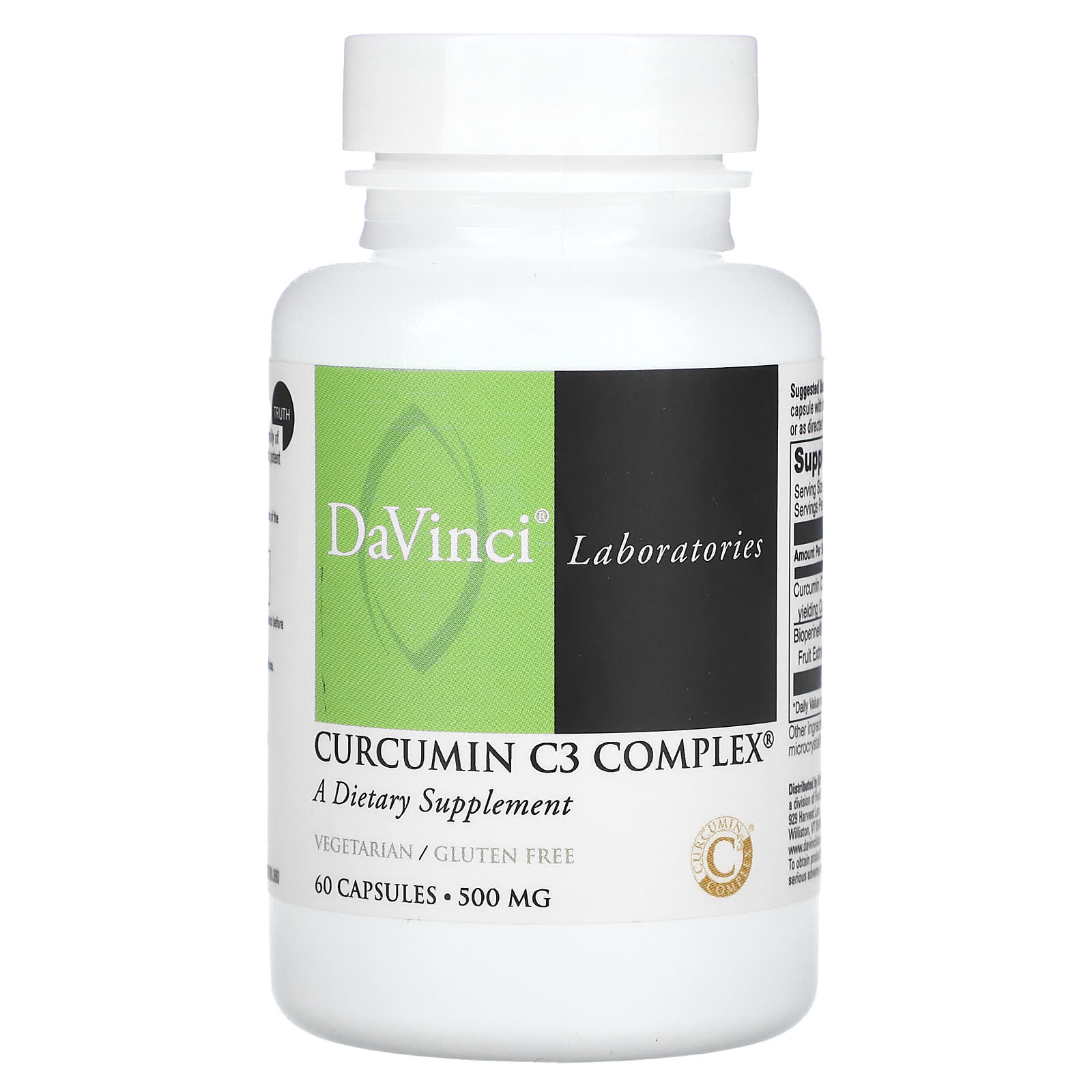 

DaVinci Laboratories of Vermont, Curcumin C3 Complex, 500 mg, 60 Capsules