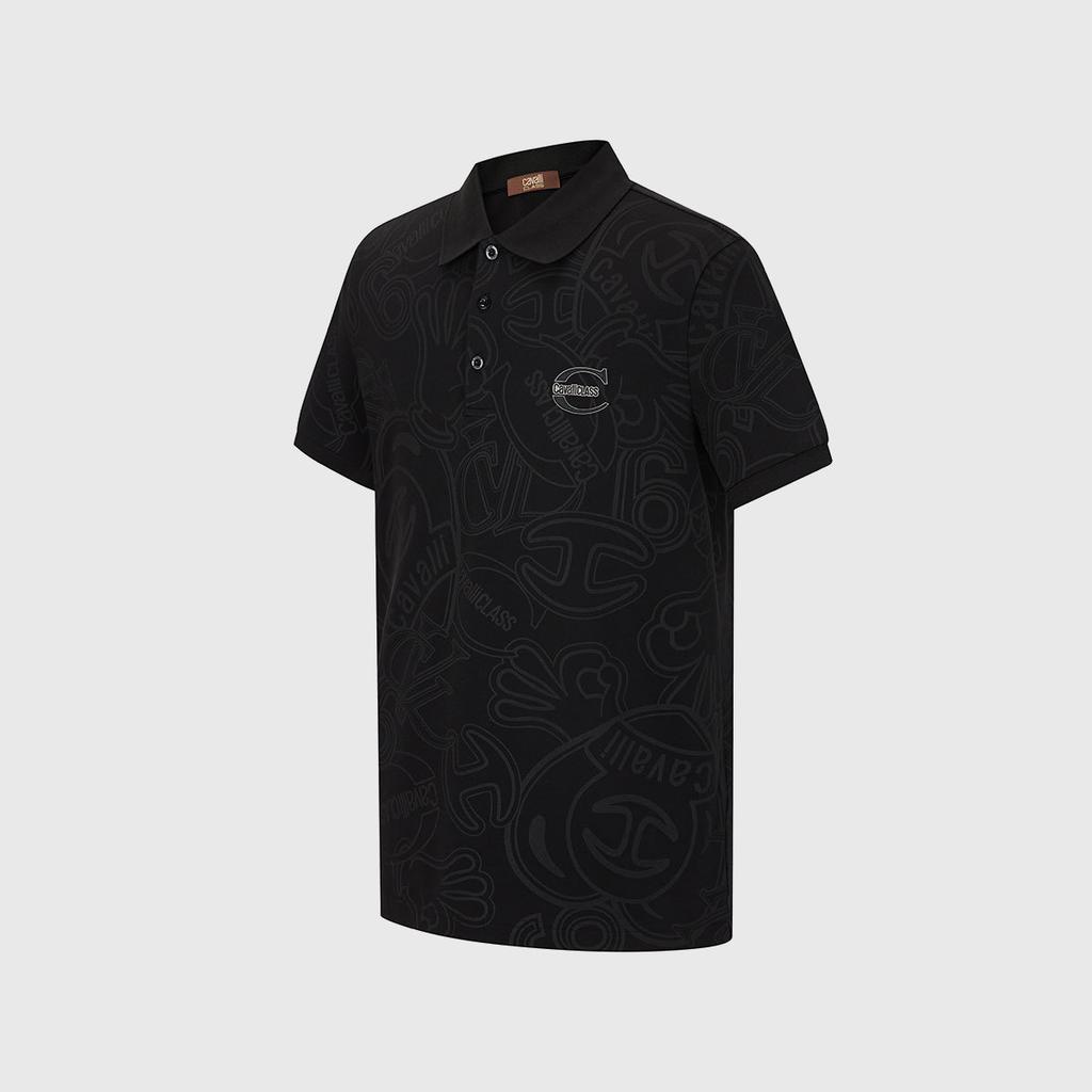 Men's Jacquard Letter Polo Shirt