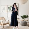 Plus-size Women's Pure Cotton T-shirt Dress, Summer Long Knee-length Dress That Covers The Belly and Makes One Look Slimmer