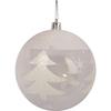 Set of 2 Transparent Baubles with White Decoration, 10cm