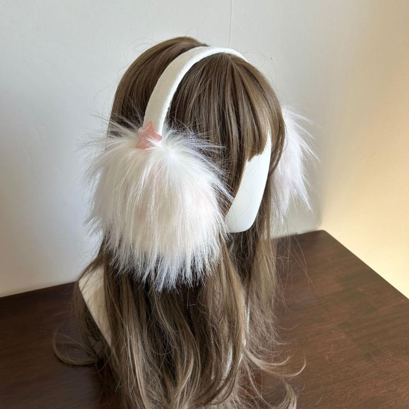 Bowknot Plush Ear Muffs for Cold Weather Fashion Ear Protective Ear Warmers Thick Furry Ear Muff for Women Skiing Hiking