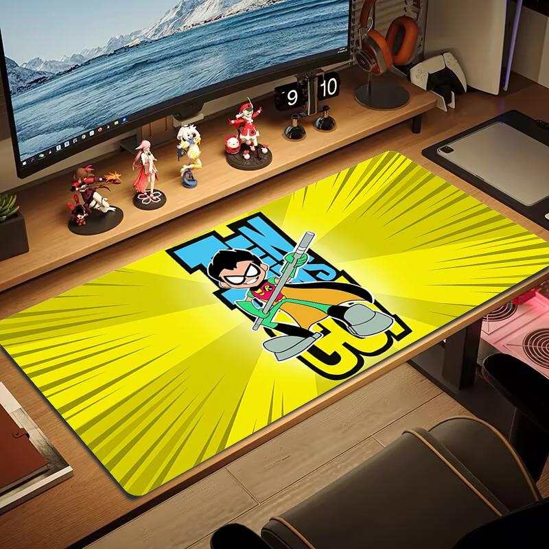 Teen Titans Mouse Pad Large Gaming Table Cushion Nonslip Laptop Tablet Big Mousepad Xxl Mat Mini Pc Playmat With Lock Edge