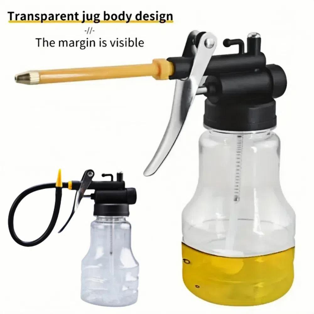 250 ML Small Oil Oiler High Pressure Pump Type Oiler New Transparent Oil Can