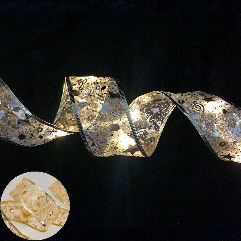 Xiaomi New Year 2026 Fairy Lights Christmas Decoration LED Ribbon Christmas Tree Ornaments for Home DIY Bows Light String Navidad 2025