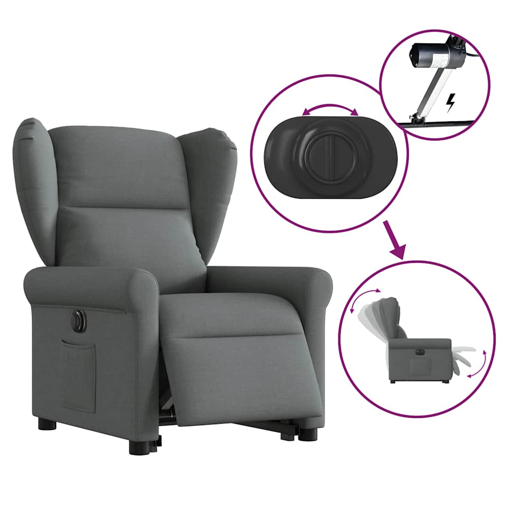 Lift-up Massage Chair, Electric, Reclining, Dark Gray