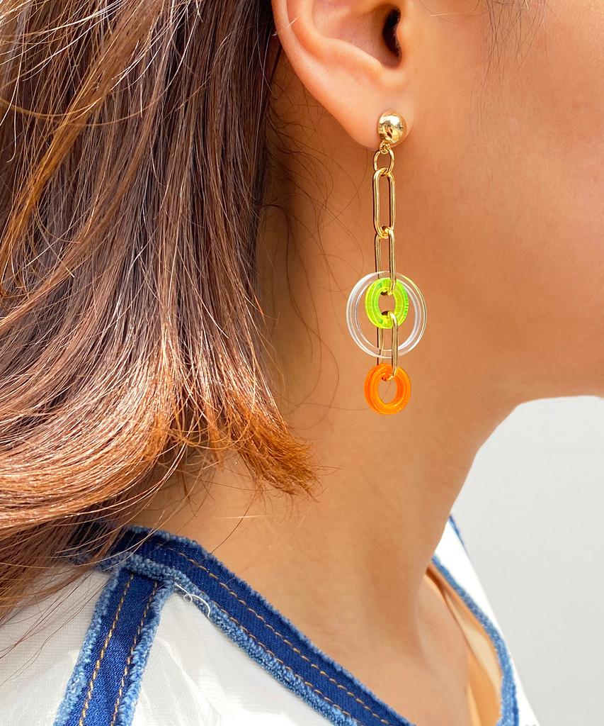 Lazy N Crazy Tropical Double Ring Earrings (3 Colors)