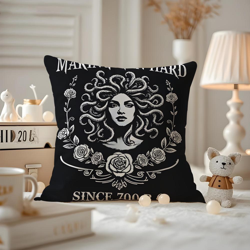 Funny FriendsCartoon Illustrations Cushion Cover Anti-dustmite Pillowcase Invisible Zipper Silky Short Plush Sofa Cushion Cover