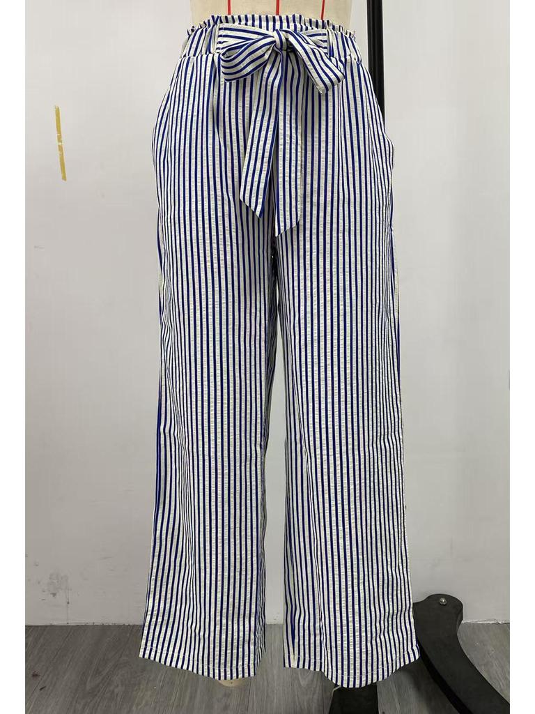 European & American Women's Striped Straight-Leg Pants - Spring/Summer 2026 Collection, Casual Commuter Style
