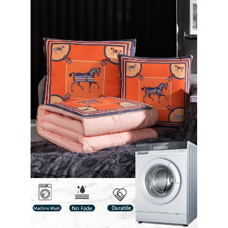 Chinese Style Pillow Quilt Dual-use Car Office Blanket High Quality Cotton Portable Foldable Quilt