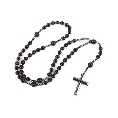 Antique Religious Catholic Necklace Prayer Beads Rosary Necklace Catholic for Cross Religious Holy Soil Prayer String