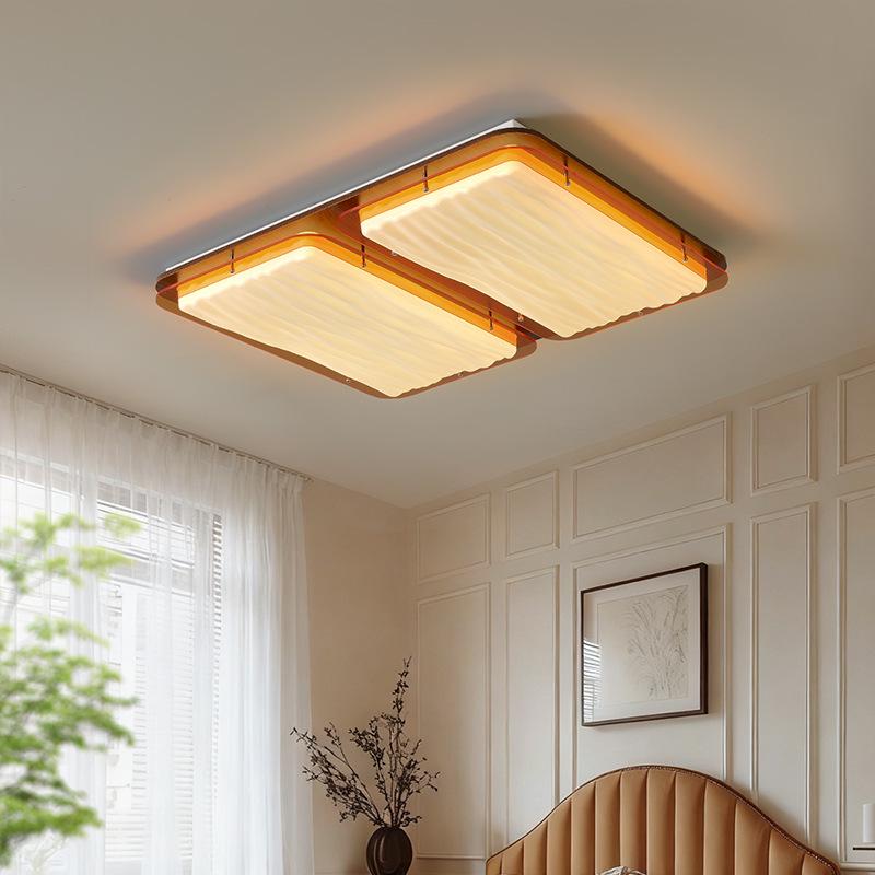 2025 Chinese Bauhaus Retro Rectangular Ceiling Light: High-End Living Room Fixture
