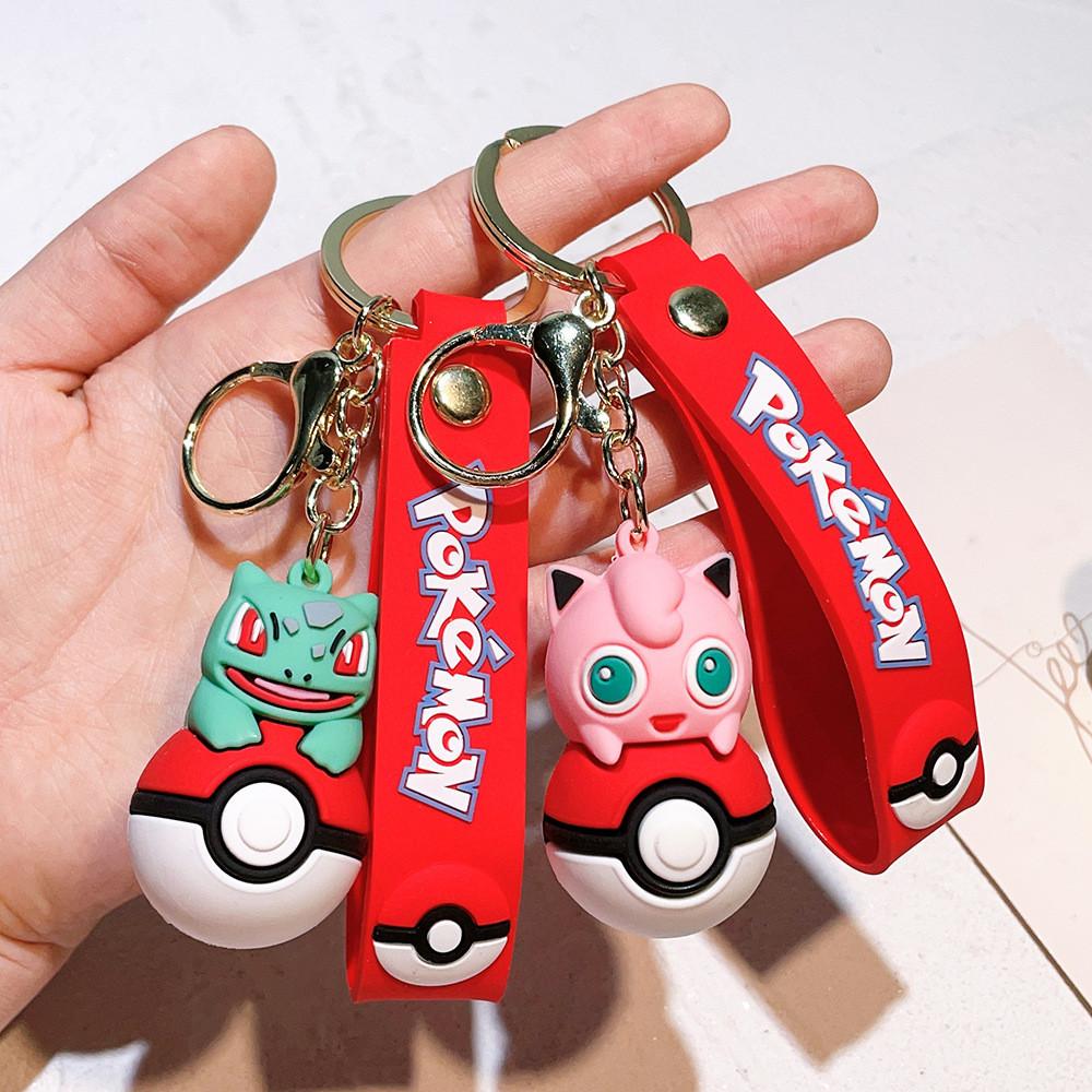 Charming 2024 Pikachu Pok Ball Keychain Adorable Silicone Key Accessory