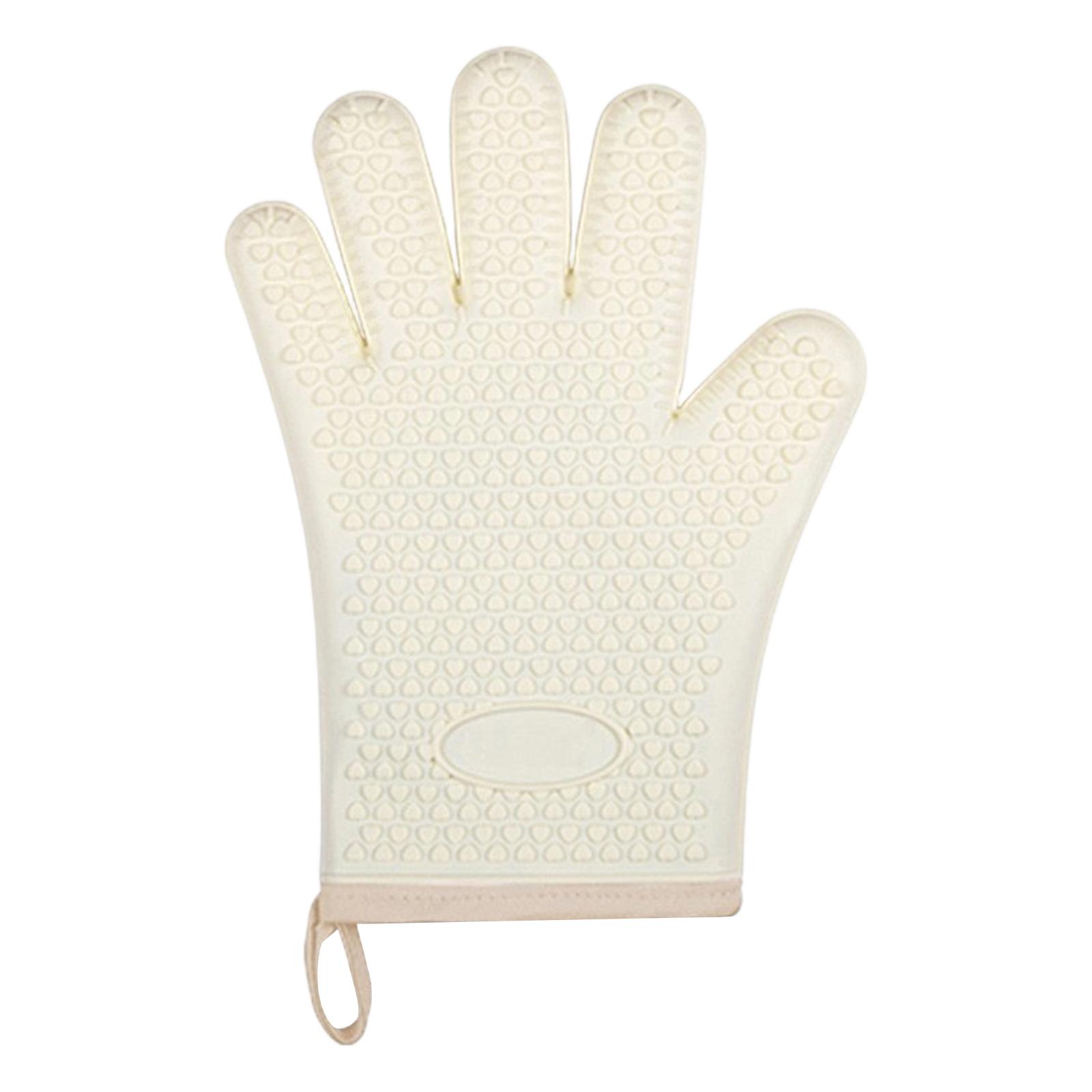 

Thickened Silicone Heat Resistant Oven Mitts for Kitchen Use Microwave Oven Gloves High Temperature Protection Non Slip Grip Safety Gloves One Size