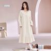 Womens Cotton Long Sleeve Nightgown Casual Soft Home Dress