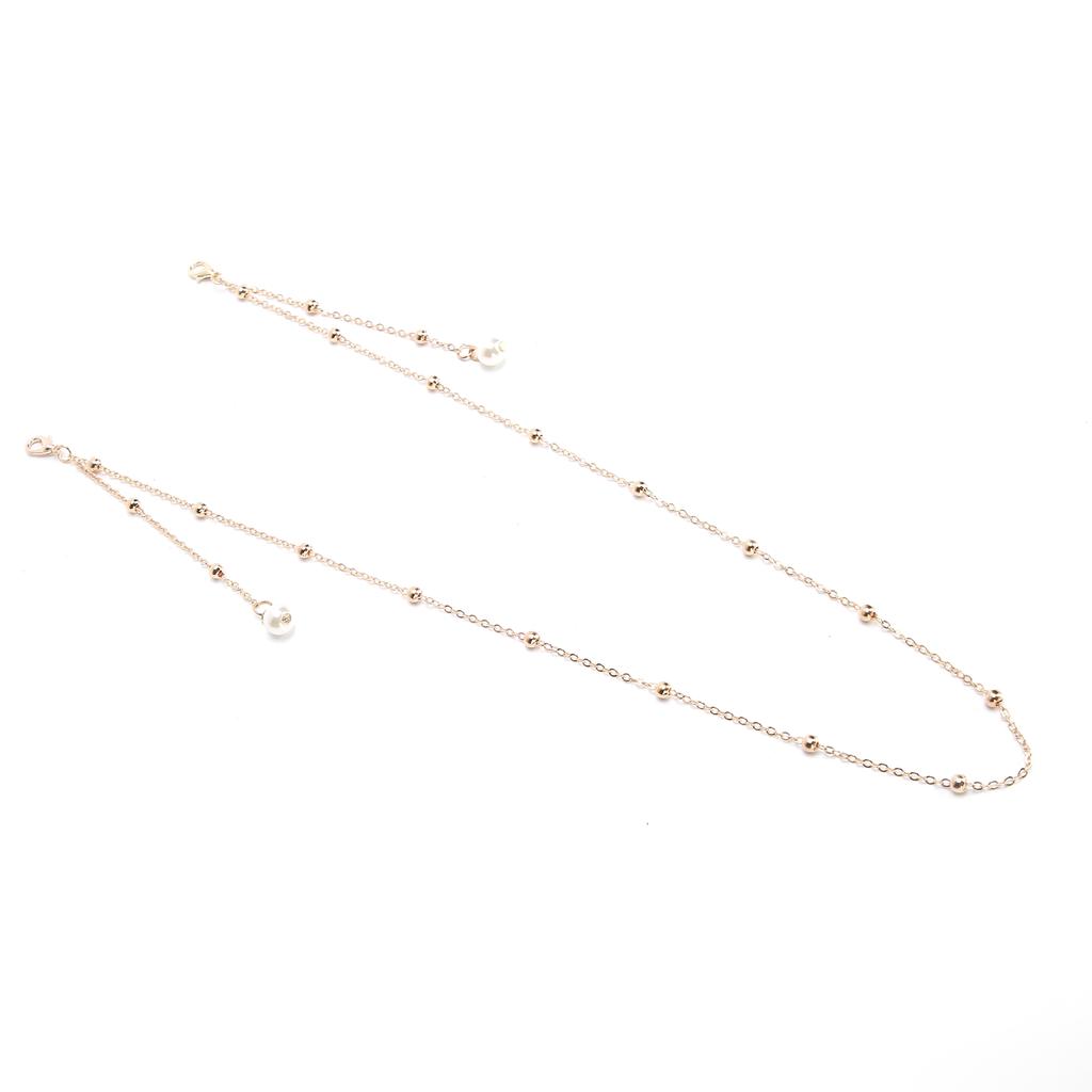 Alloy Faux Pearl Face Cover Chain Face Guard Eyeglasses Lanyard Jewelry Accessory