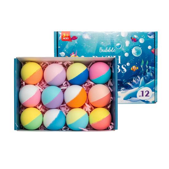 4/6/12 Stück Kinder Badesalz-Badekugeln mit Spielzeug darin Pflanzen Ätherische Öle Handgemachte Sprudelbälle Trockene Haut Feuchtigkeitsspendende Duschkugel Entspannung Spa Geschenk