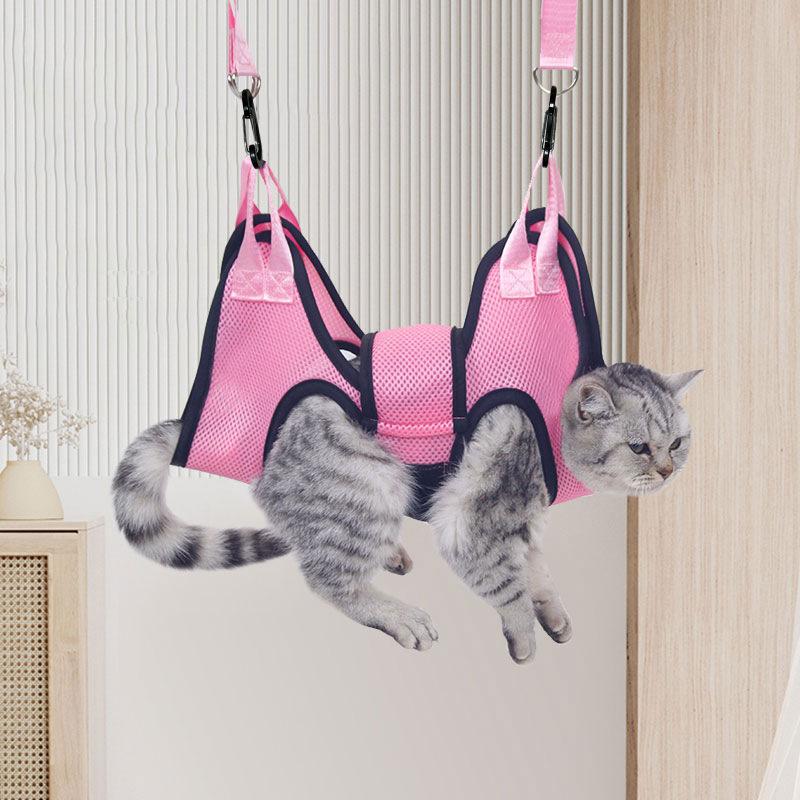 Pet Grooming Hammock Cat Dog Hammock Nail Cutter Hanging Bag Anti-Scratch Bite Medicine Fixing Bag