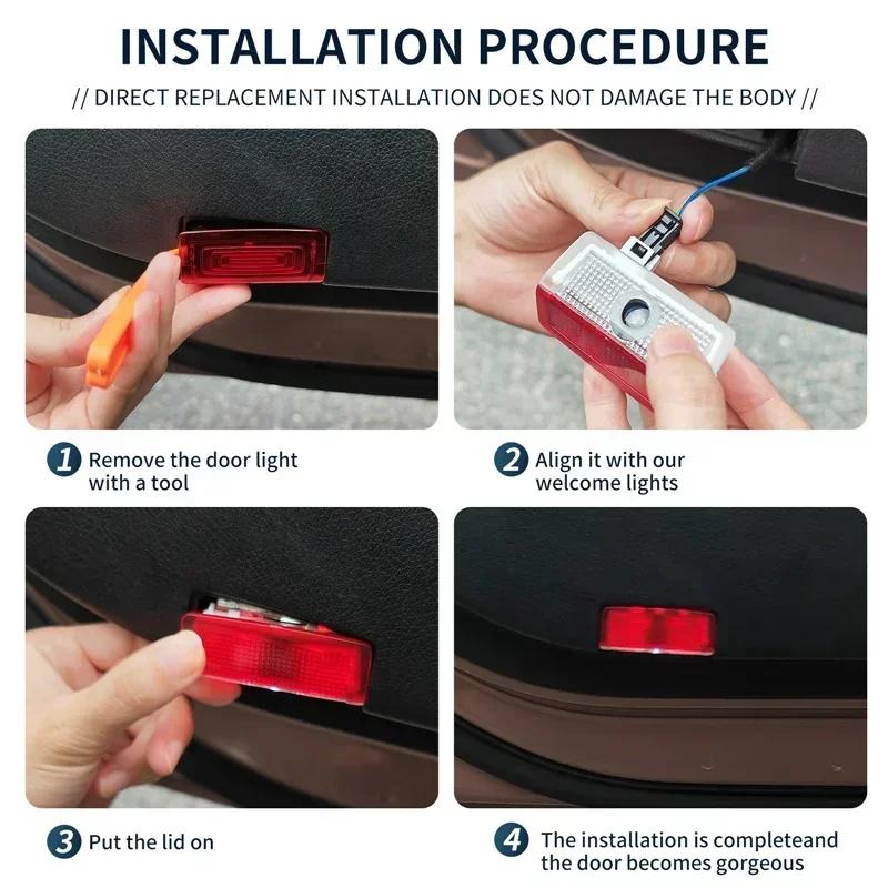 Car Sticker New 2025 For Mercedes Benz 2PC HD Car Door Welcome Light Car Badge Led Projector Lamp For Mercedes Benz A/B/C/E/M Cl