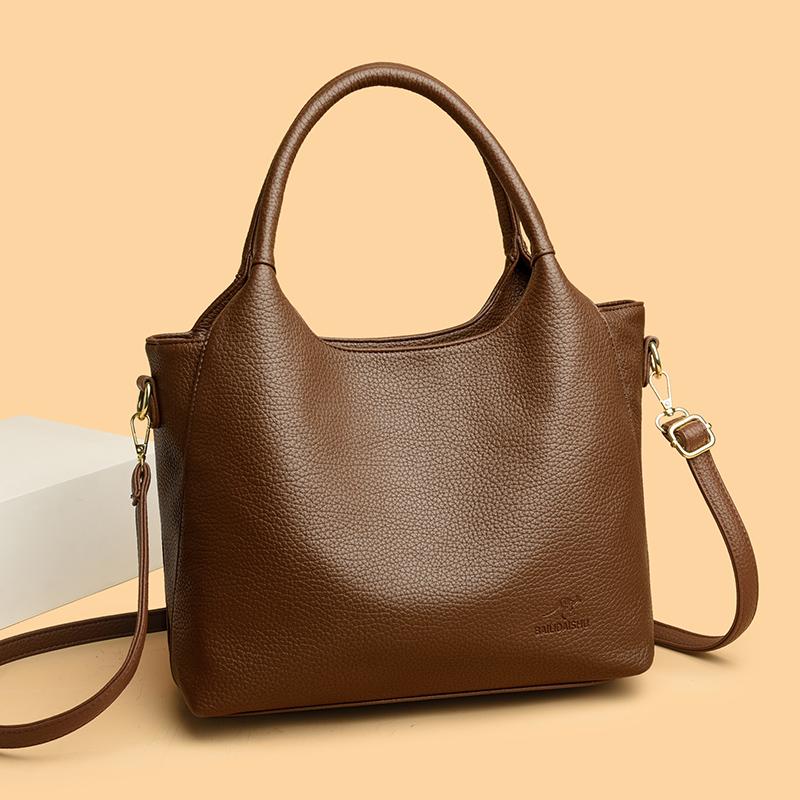 Designer High Quality Soft Leather Large Women 2025 Shoulder Bag Messenger Handbags Shopping Messenger Genuine Brand Women Bags